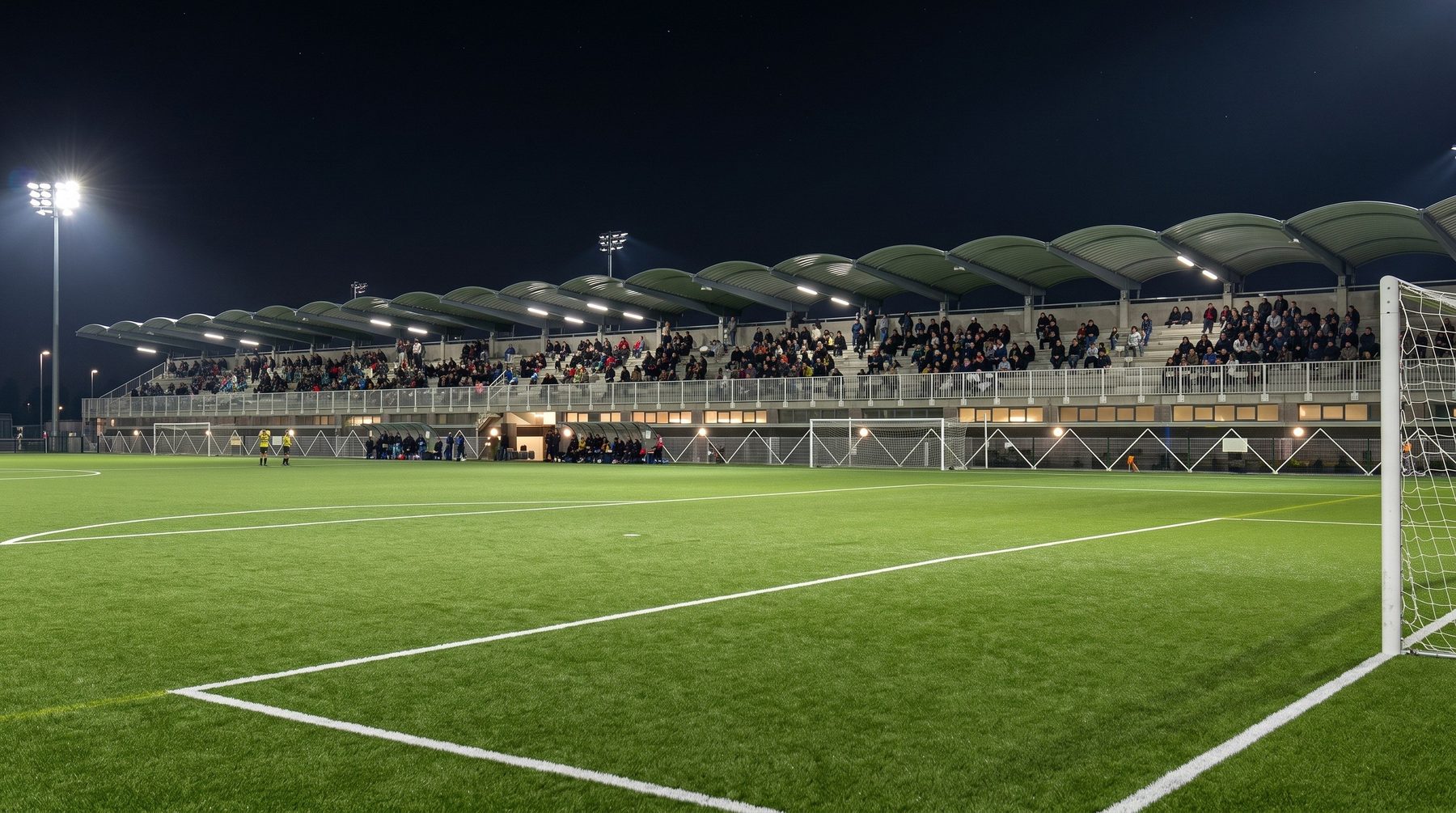 Estadio de SD Oyonesa de noche